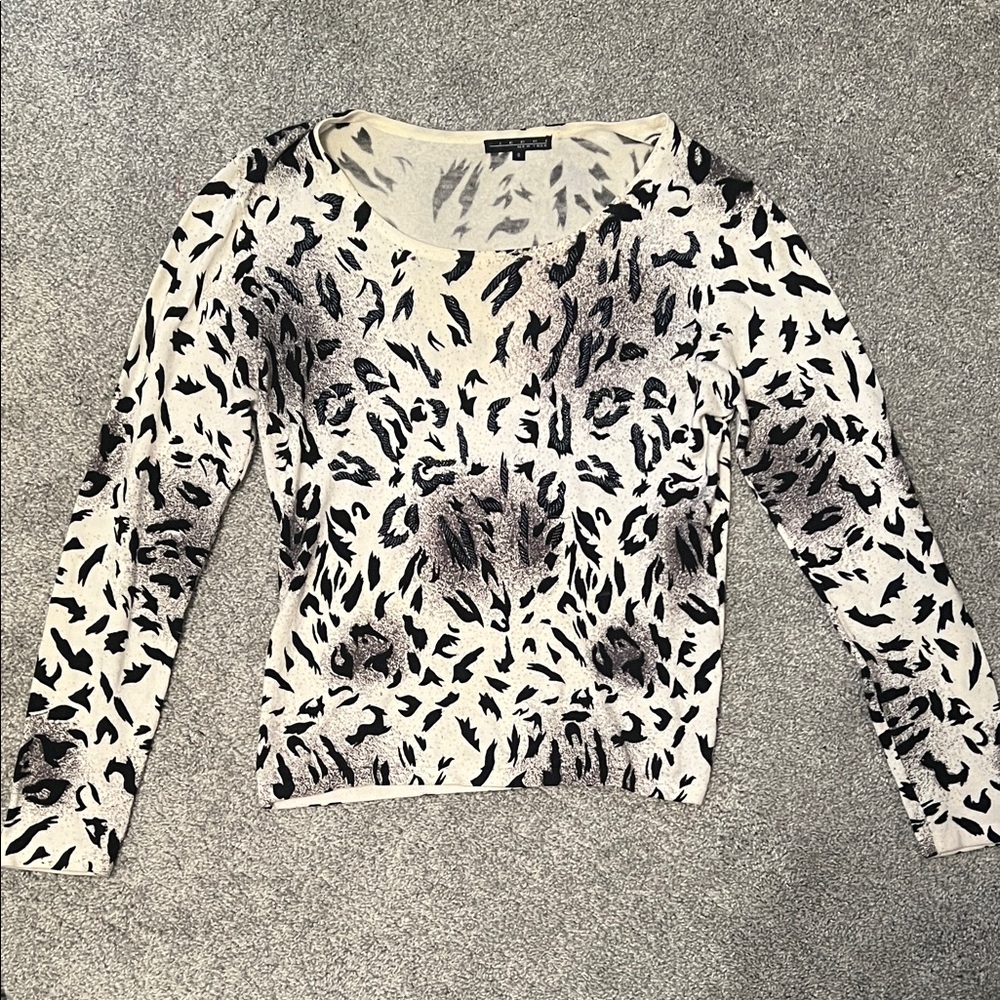 Pierri New York black and cream animal print sweater